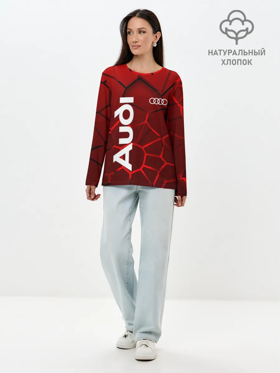 Лонгслив женский. Хлопок / АУДИ - 3D плиты с подсветкой