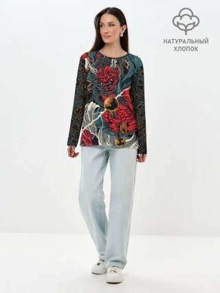 Лонгслив женский. Хлопок / БОГ ГРОМА РАЙДЗИН