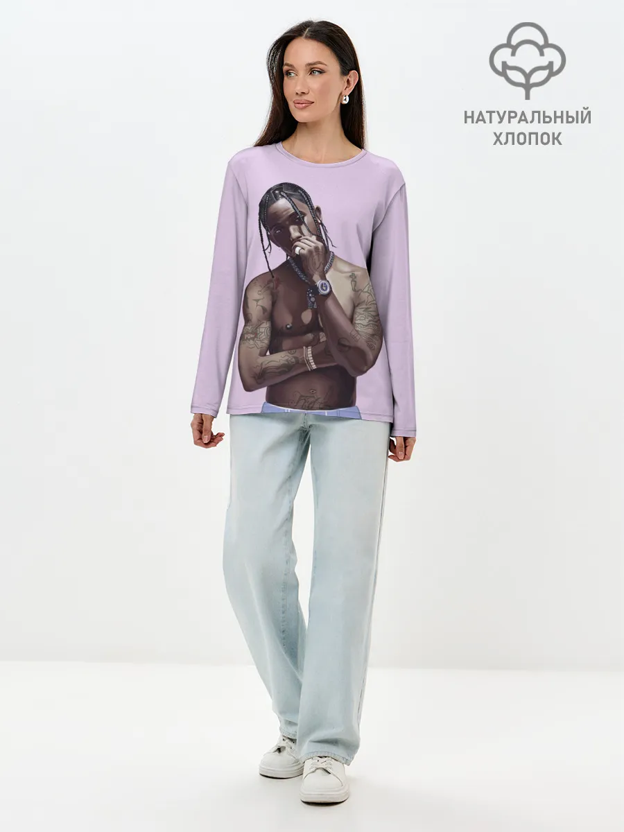 Лонгслив женский. Хлопок / Задумчивый Трэвис