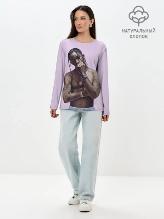 Лонгслив женский. Хлопок / Задумчивый Трэвис