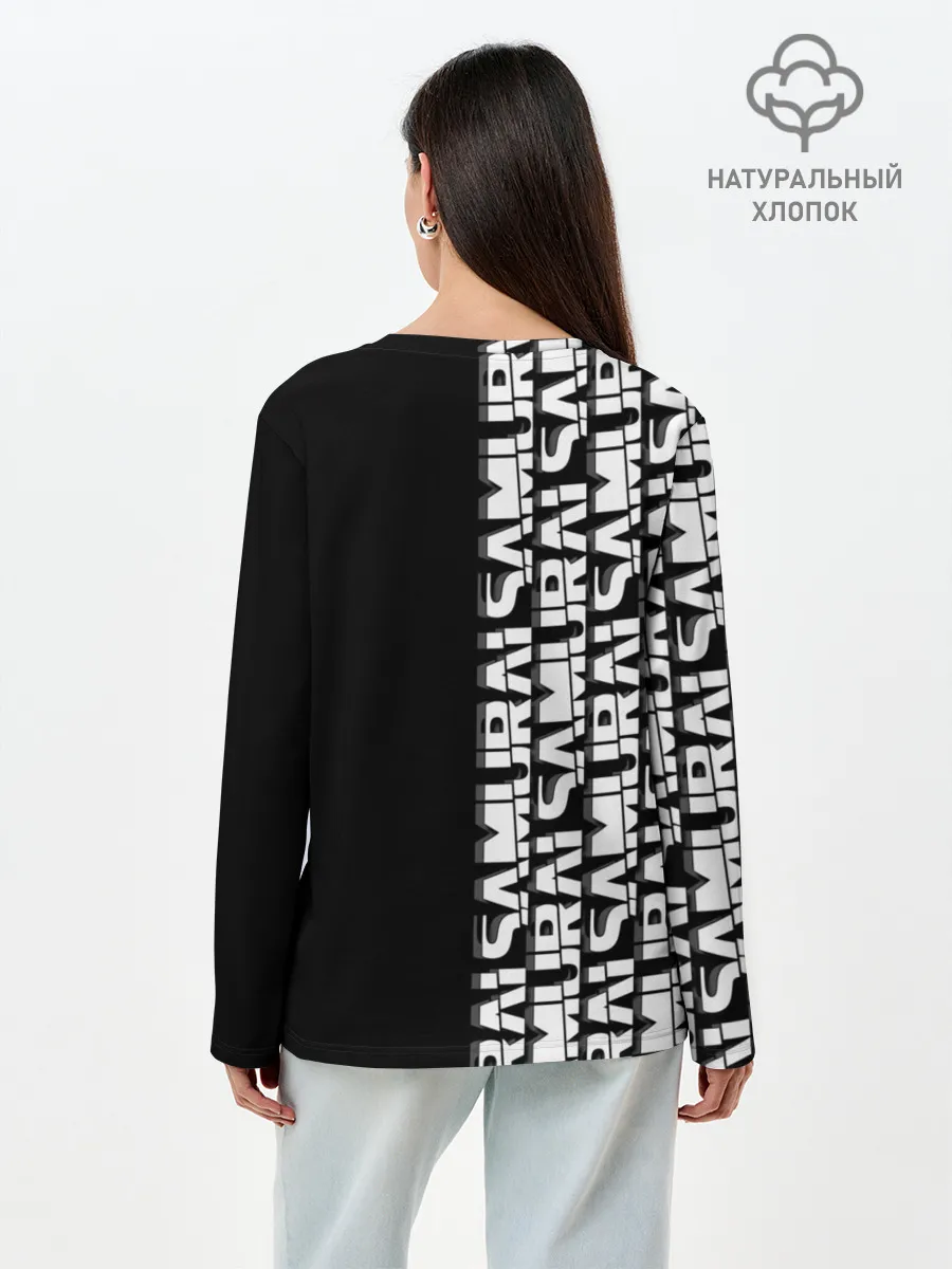 Лонгслив женский. Хлопок / SAMURAI | CYBERPUNK 2077 | КИБЕРПАНК