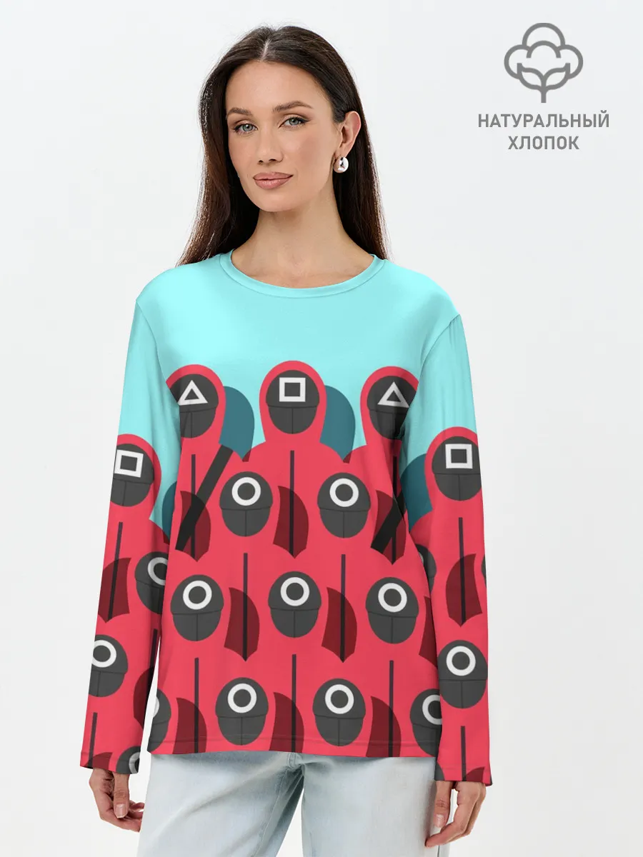 Лонгслив женский. Хлопок / Охрана | Squid game