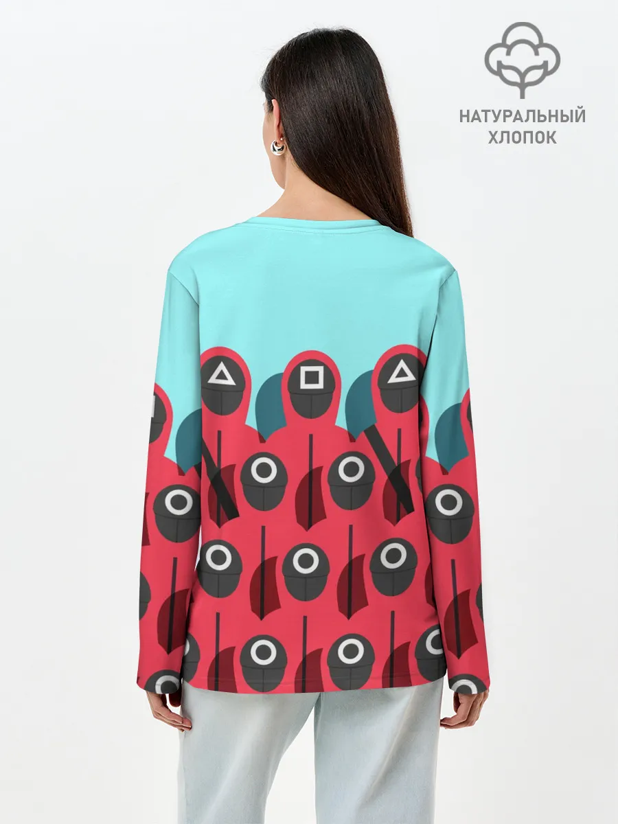 Лонгслив женский. Хлопок / Охрана | Squid game