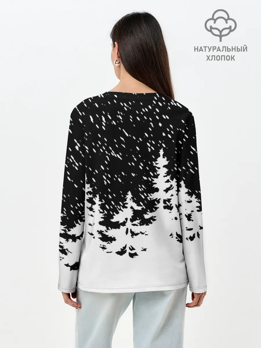 Лонгслив женский. Хлопок / Тигр в красном