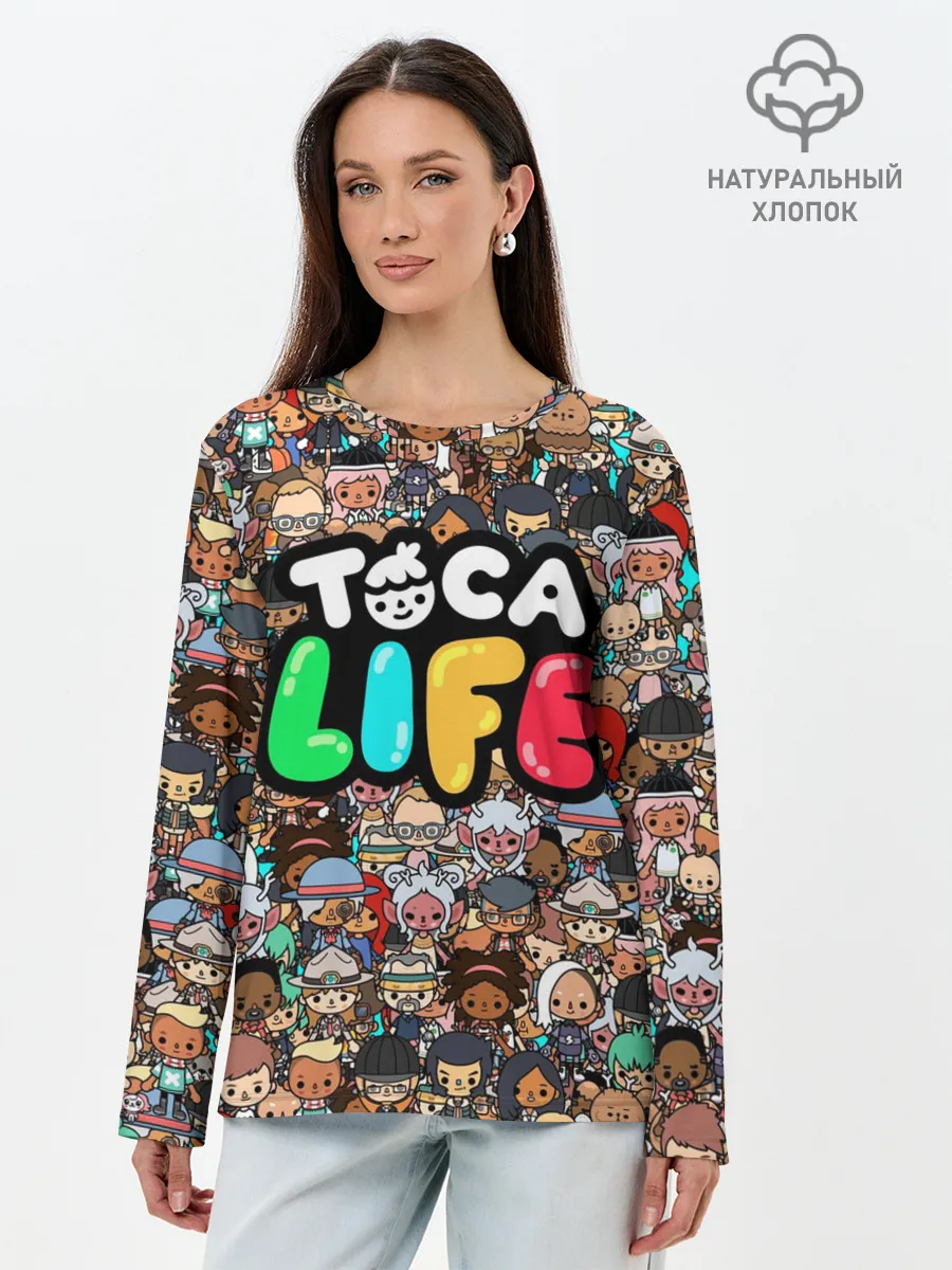 Лонгслив женский. Хлопок / Toca Boca game | Тока бока