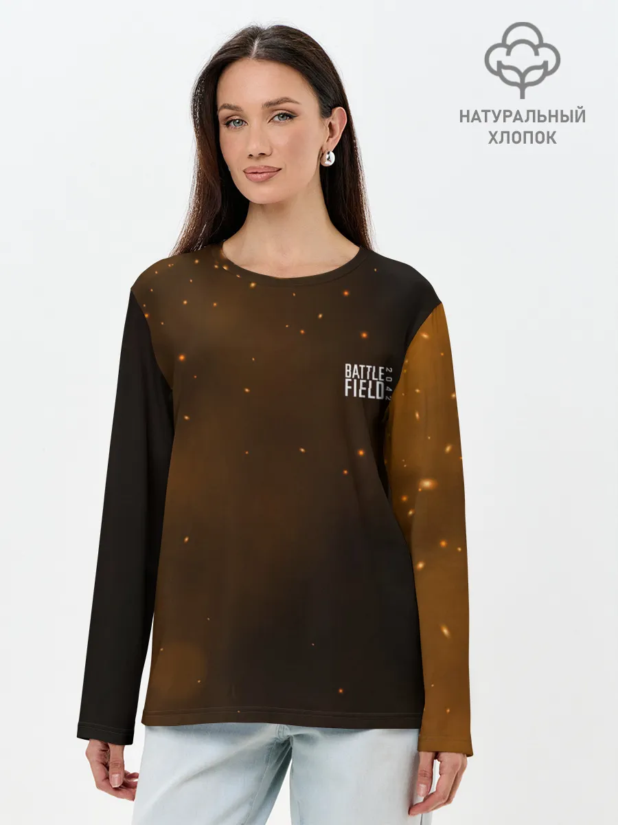 Лонгслив женский. Хлопок / FIRE BATTLEFIELD LOGO | ЛОГО