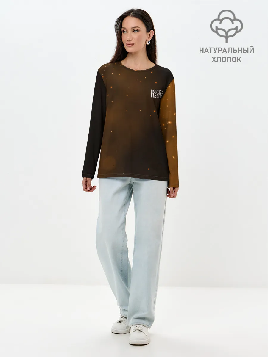 Лонгслив женский. Хлопок / FIRE BATTLEFIELD LOGO | ЛОГО