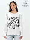 Лонгслив женский. Хлопок / ребра скелета