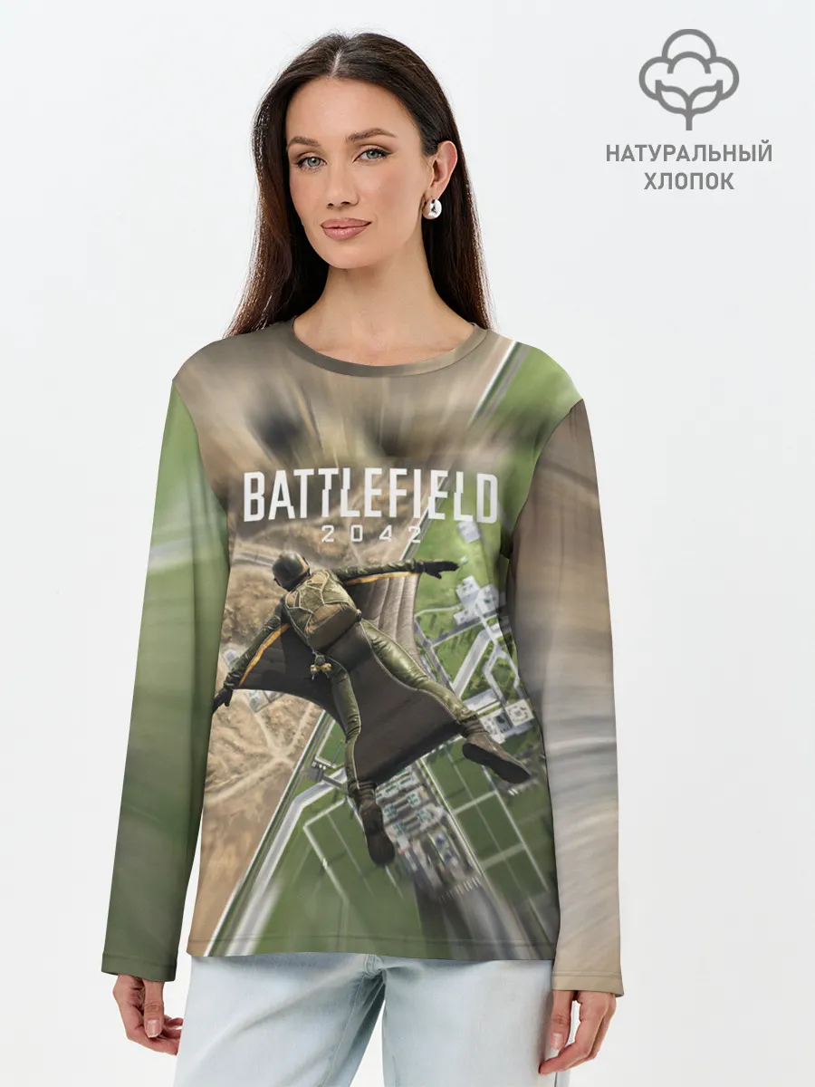 Лонгслив женский. Хлопок / ВЫСАДКА | BATTLEFIELD 2042