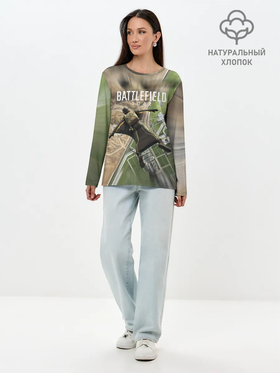 Лонгслив женский. Хлопок / ВЫСАДКА | BATTLEFIELD 2042