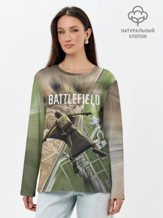 Лонгслив женский. Хлопок / ВЫСАДКА | BATTLEFIELD 2042