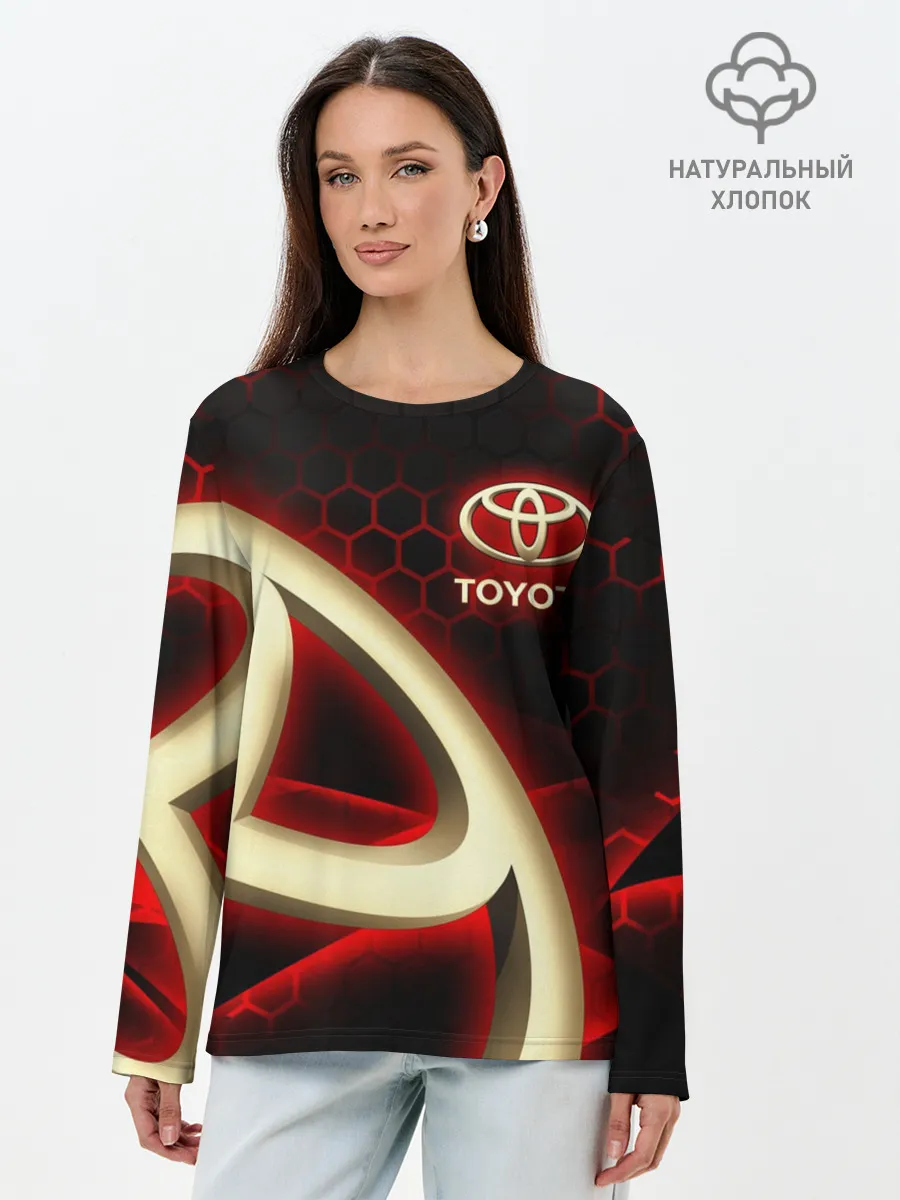 Лонгслив женский. Хлопок / Тойота / Toyota