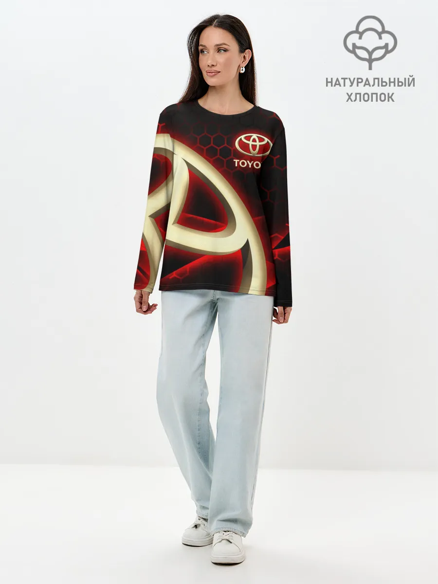Лонгслив женский. Хлопок / Тойота / Toyota