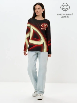 Лонгслив женский. Хлопок / Тойота / Toyota