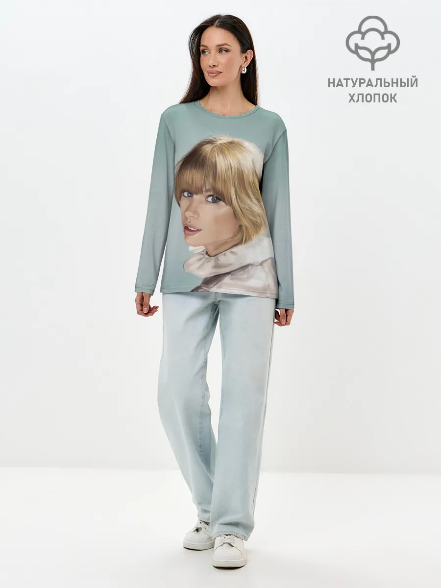 Лонгслив женский. Хлопок / Обворожительная Тейлор