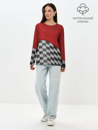 Лонгслив женский. Хлопок / Финиш