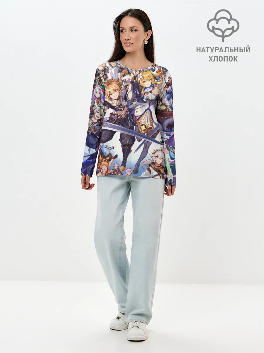 Лонгслив женский. Хлопок / GENSHIN IMPACT ПЕРСОНАЖИ