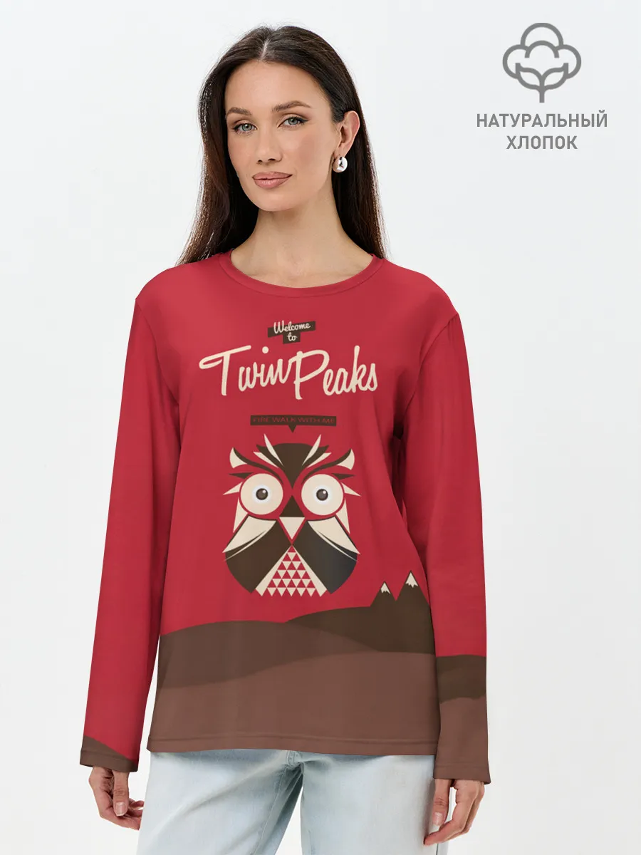 Лонгслив женский. Хлопок / FIRE WALK WITH ME Twin Peaks