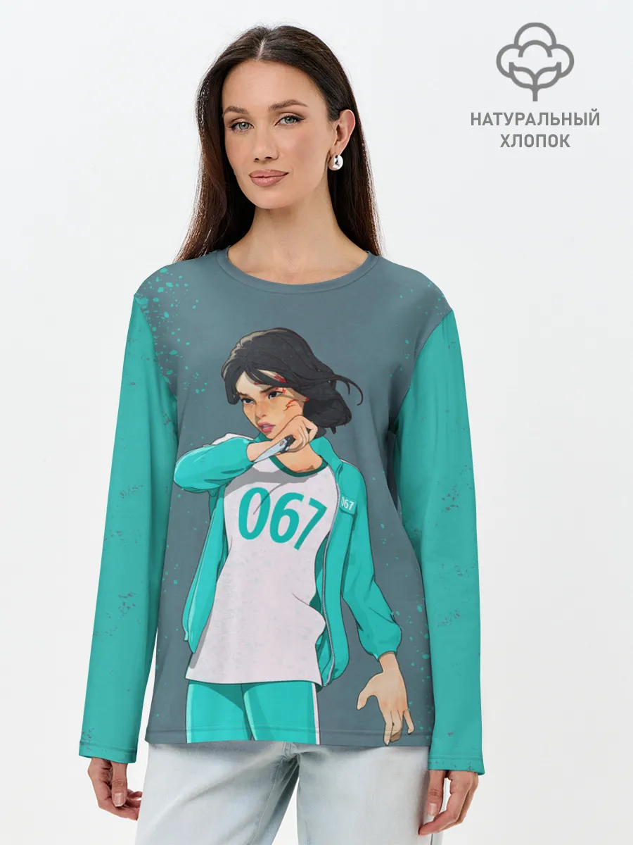 Лонгслив женский. Хлопок / 067 | Кан Сэ Бёк с ножом