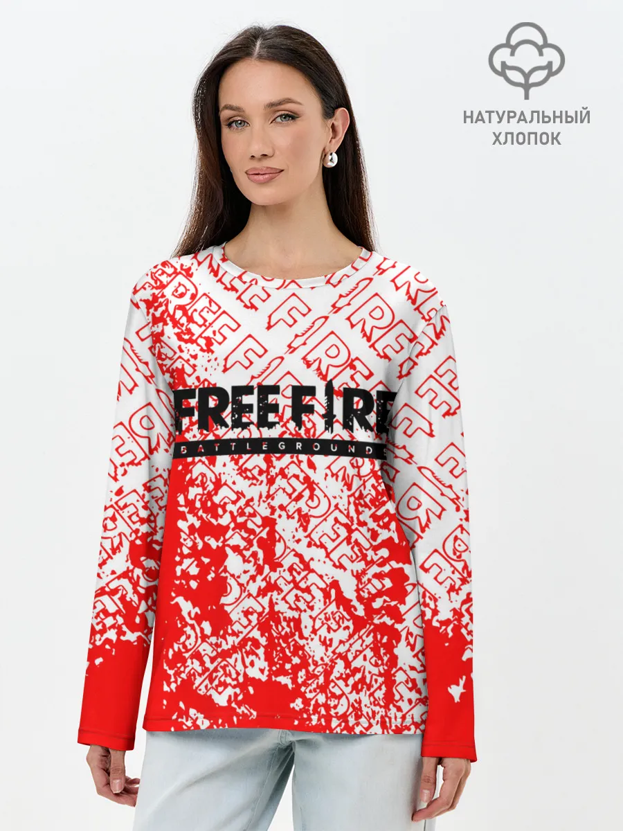 Лонгслив женский. Хлопок / День Booyah | Garena Free Fire.