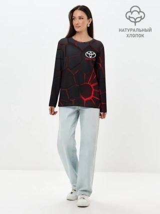 Лонгслив женский. Хлопок / Тойота 3D плиты с подсветкой