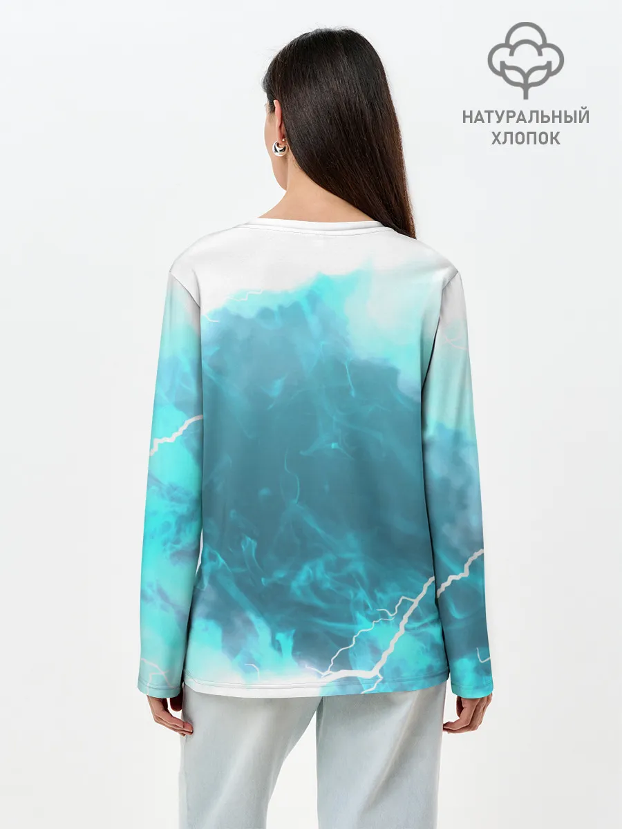 Лонгслив женский. Хлопок / ОХРАНА НА ЧЕКУ | ТРЕУГОЛЬНИК