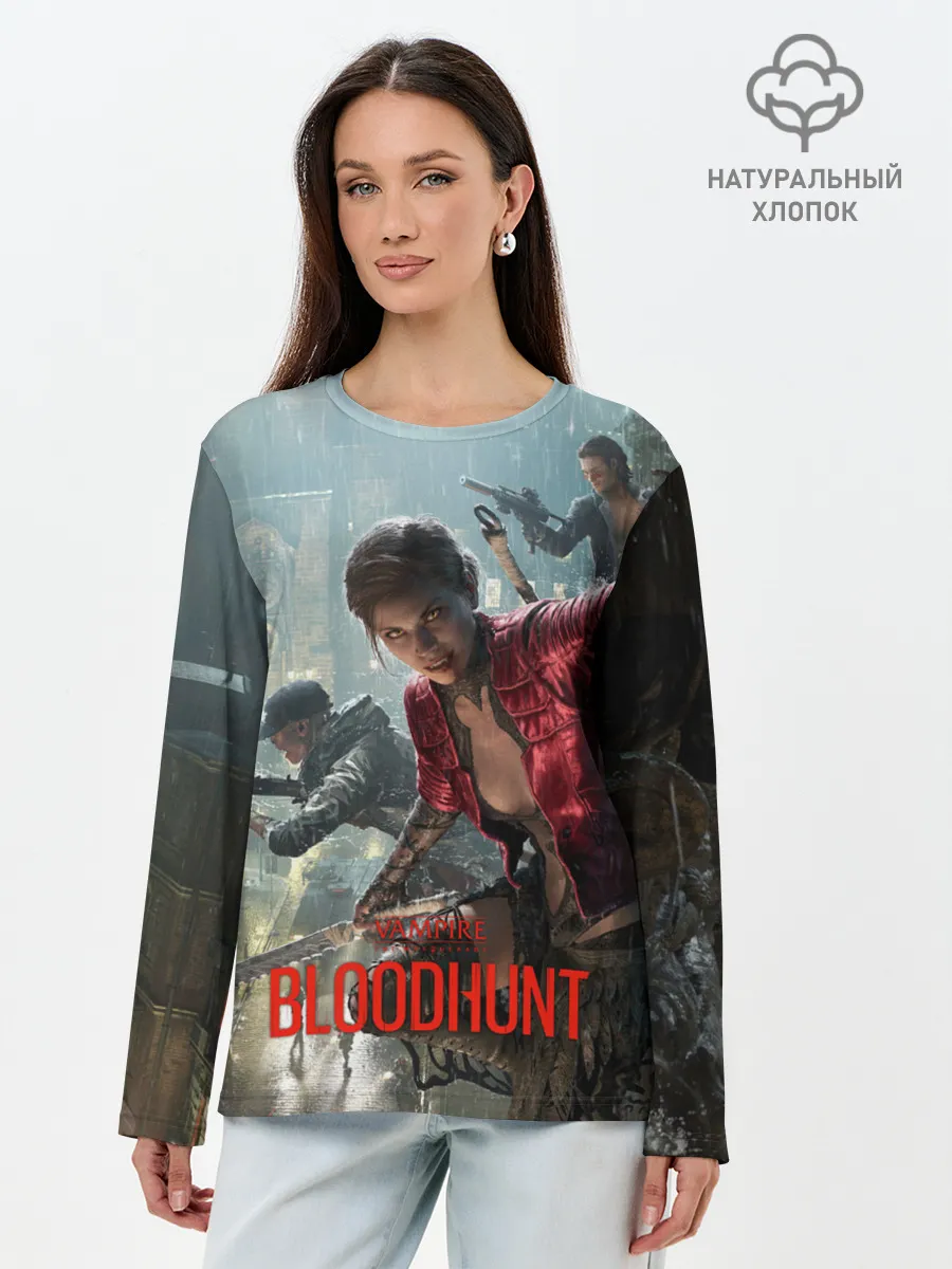 Лонгслив женский. Хлопок / Vampire: The Masquerade - Bloodhunt