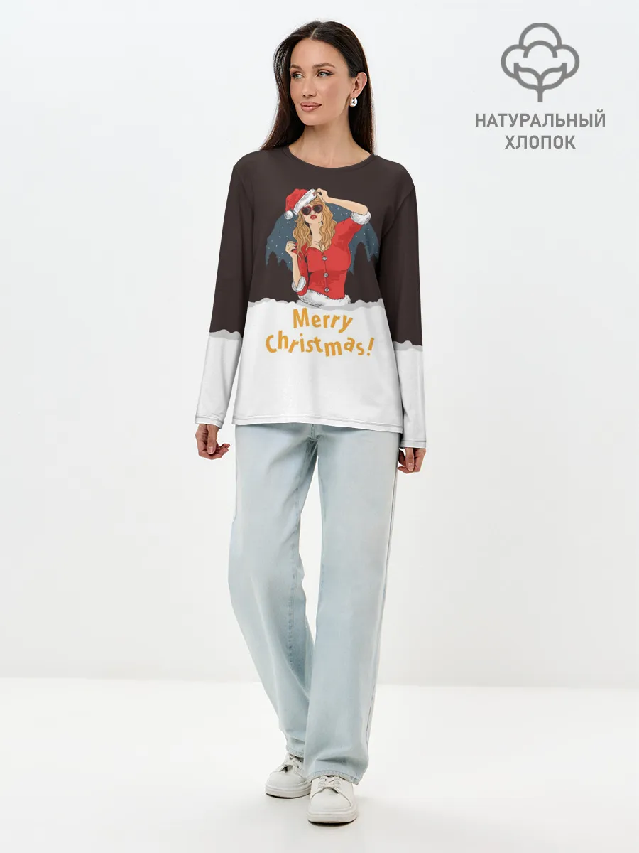 Лонгслив женский. Хлопок / Снегурка