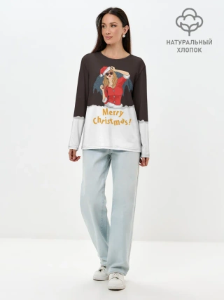 Лонгслив женский. Хлопок / Снегурка