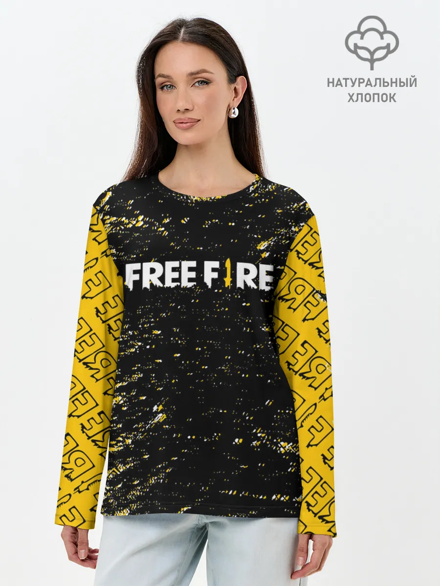 Лонгслив женский. Хлопок / garena | free fire,