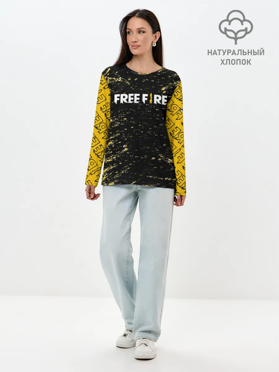 Лонгслив женский. Хлопок / garena | free fire,