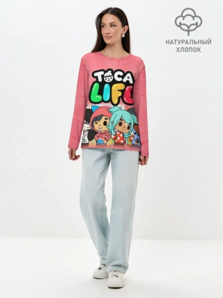 Лонгслив женский. Хлопок / Toca Boca | Тока бока персонажи игры