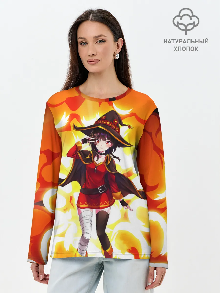 Лонгслив женский. Хлопок / MeguminKonoSuba