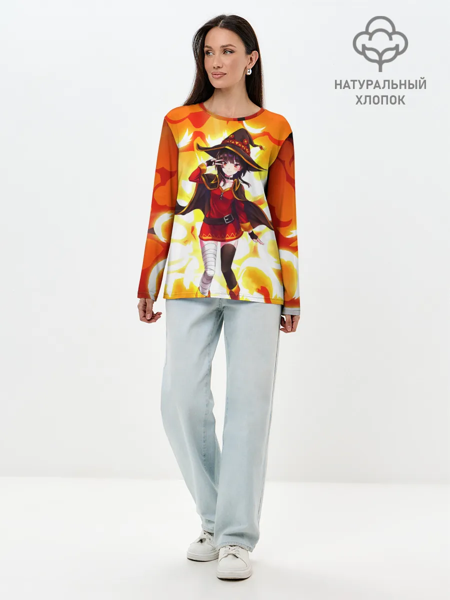 Лонгслив женский. Хлопок / MeguminKonoSuba