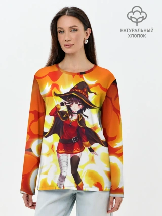 Лонгслив женский. Хлопок / MeguminKonoSuba