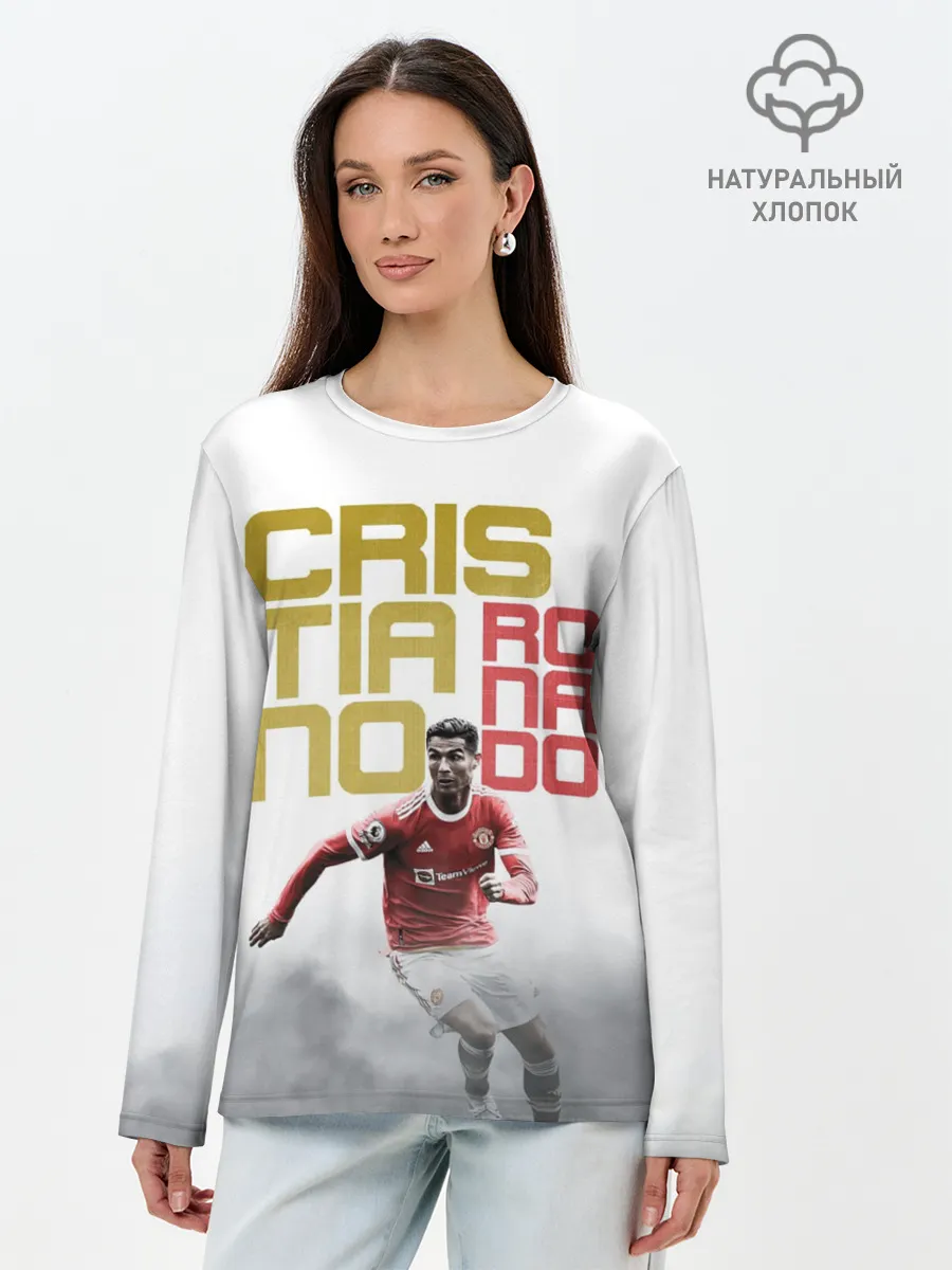 Лонгслив женский. Хлопок / Криштиану Роналду, Манчестер