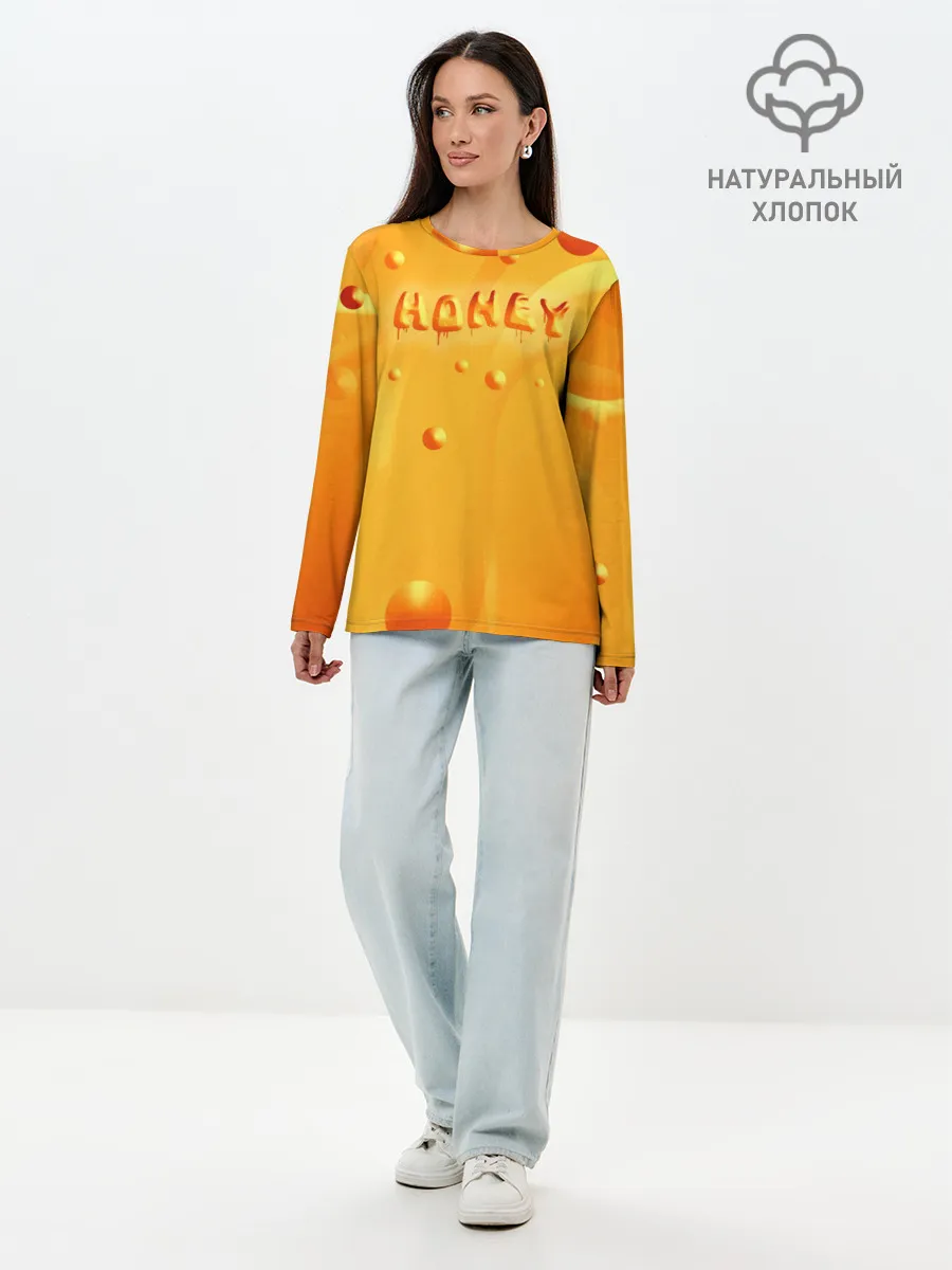 Лонгслив женский. Хлопок / Медовая волна | Honey wave
