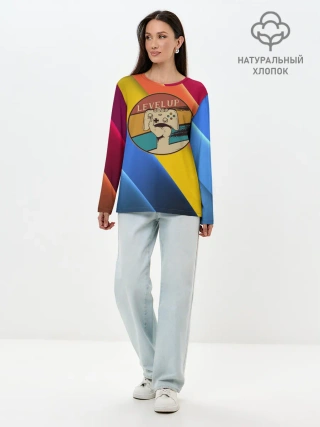 Лонгслив женский. Хлопок / Джойстик | Level Up