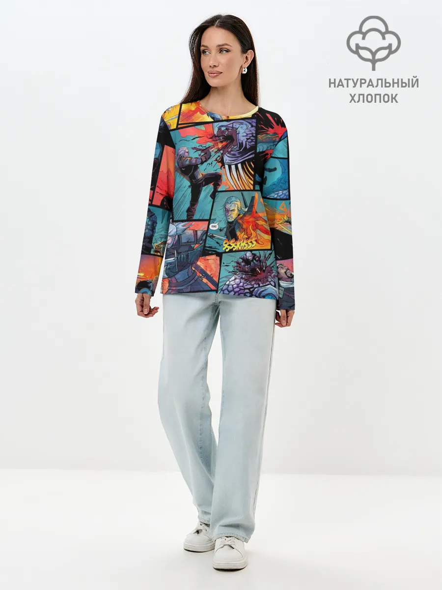 Лонгслив женский. Хлопок / Ведьмак / The Witcher