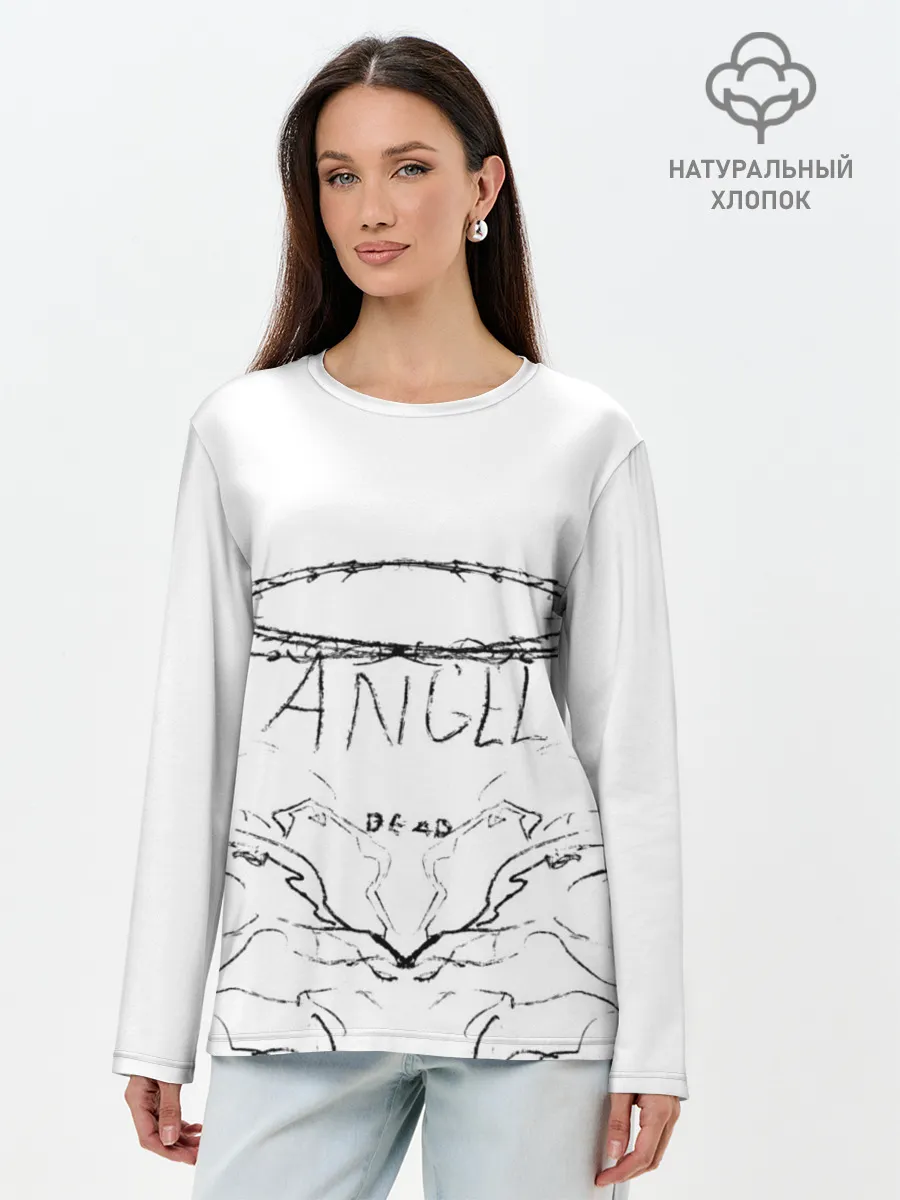 Лонгслив женский. Хлопок / Angel of dead