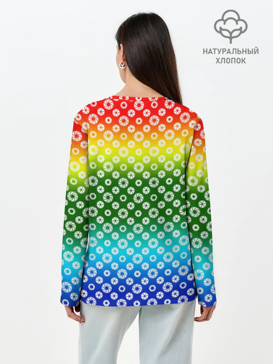 Лонгслив женский. Хлопок / Для фотографов. RGB. Диафрагма.