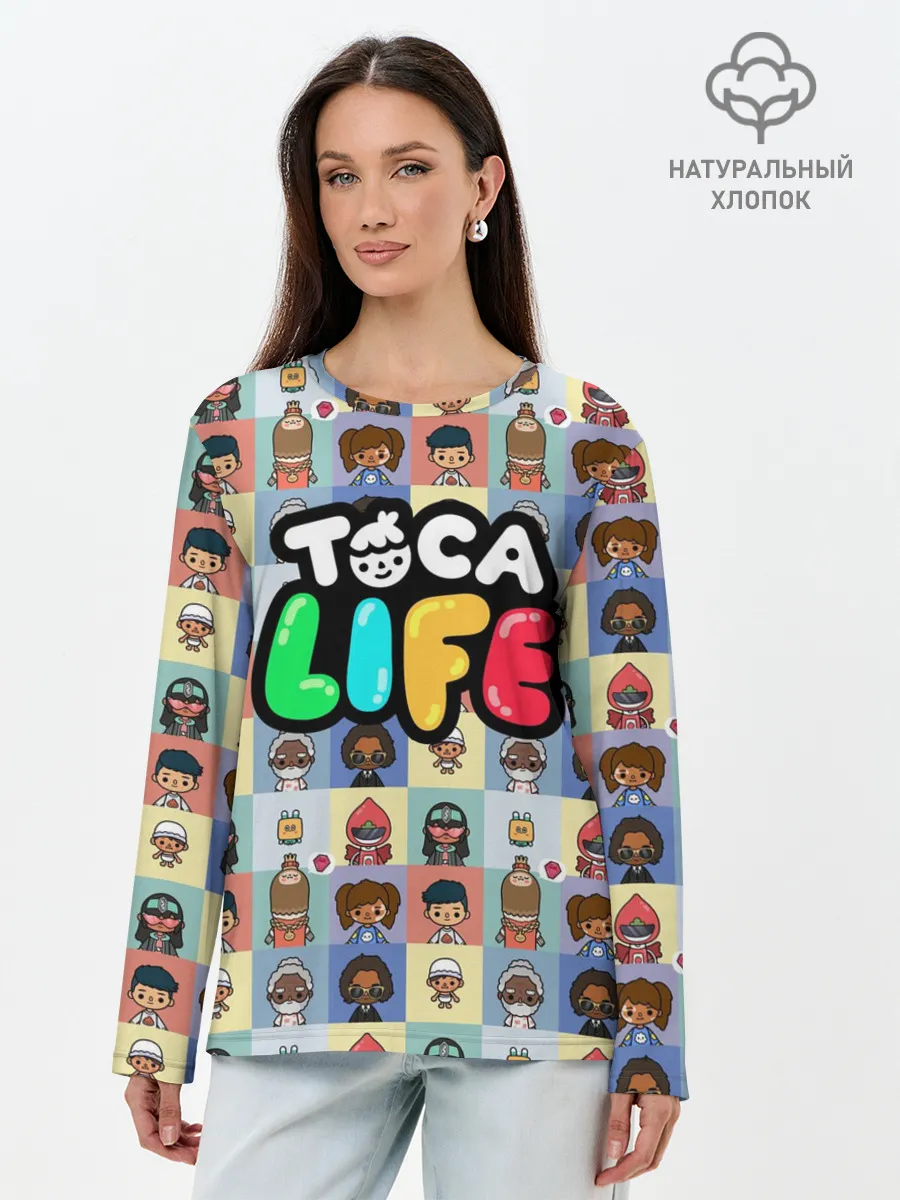 Лонгслив женский. Хлопок / Toca Boca characters | Тока бока персонажи