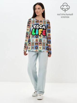 Лонгслив женский. Хлопок / Toca Boca characters | Тока бока персонажи