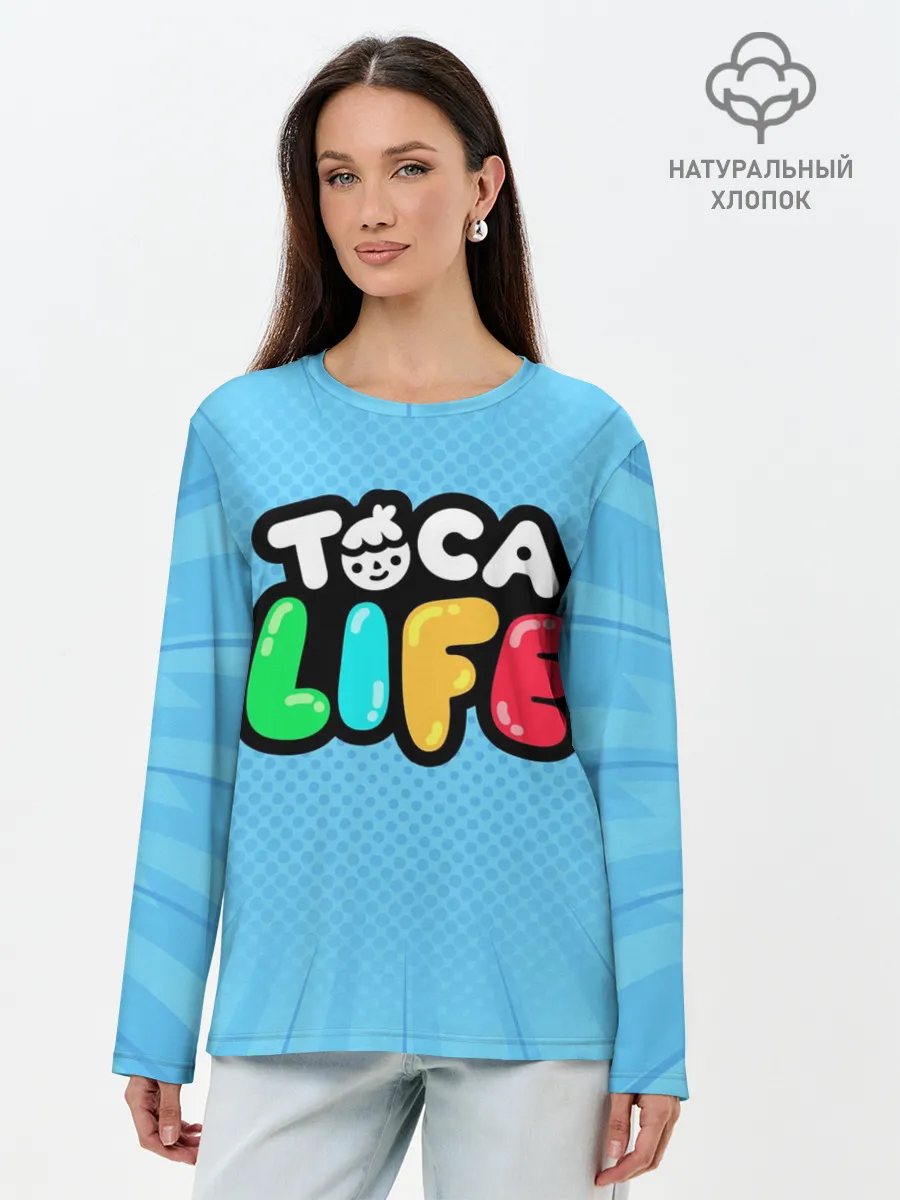 Лонгслив женский. Хлопок / Toca Boca logo | Тока Бока логотип