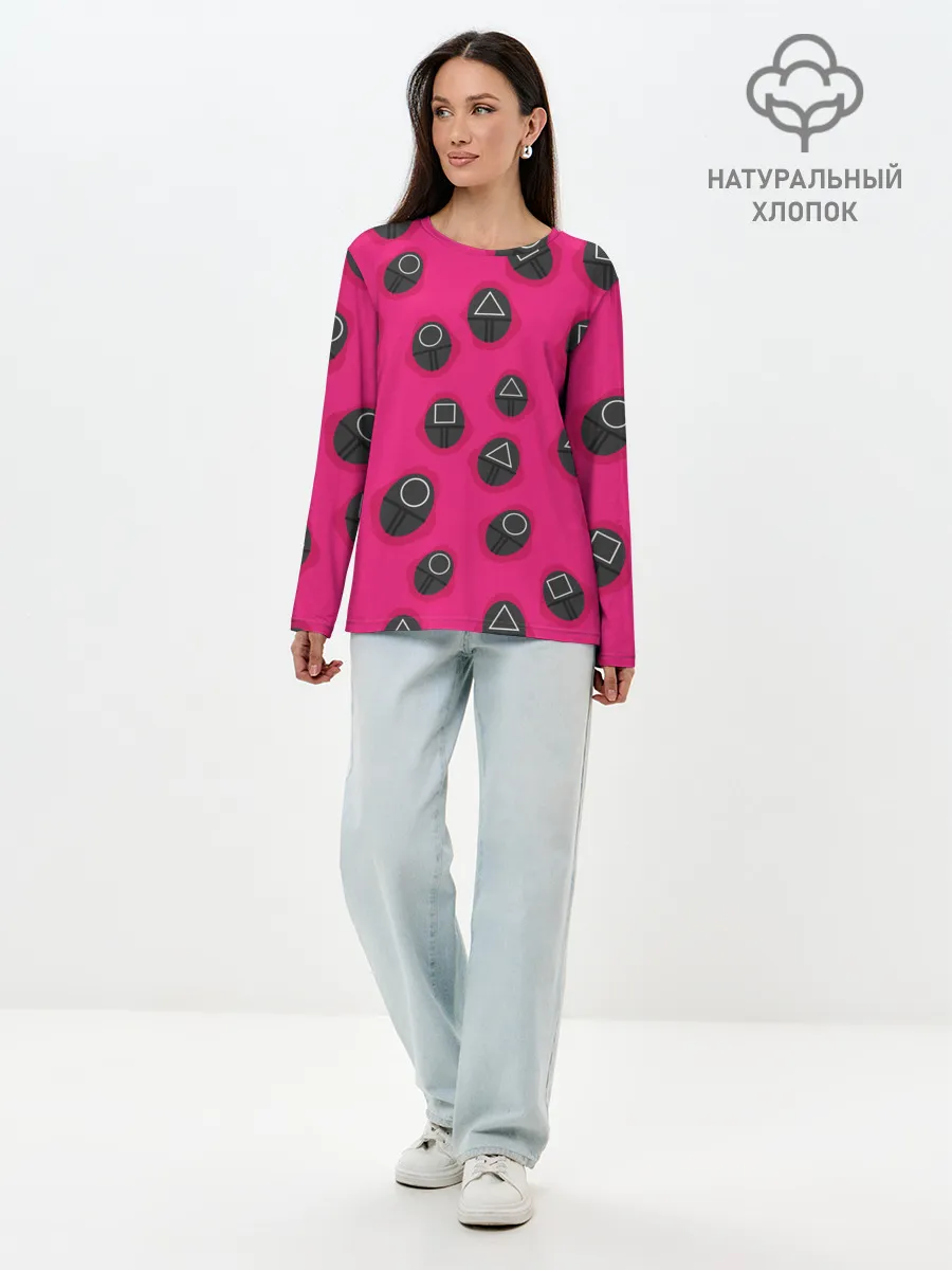 Лонгслив женский. Хлопок / Игра в кальмара | TКК