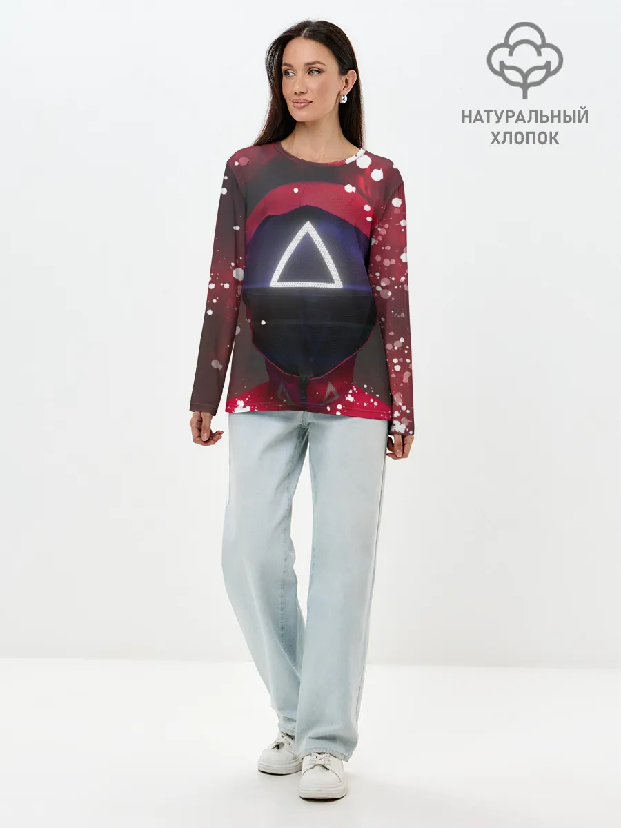 Лонгслив женский. Хлопок / ТРЕУГОЛЬНИК | ОХРАНА
