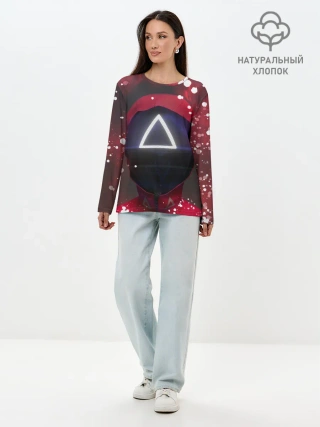 Лонгслив женский. Хлопок / ТРЕУГОЛЬНИК | ОХРАНА