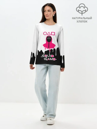 Лонгслив женский. Хлопок / Игра в кальмара
