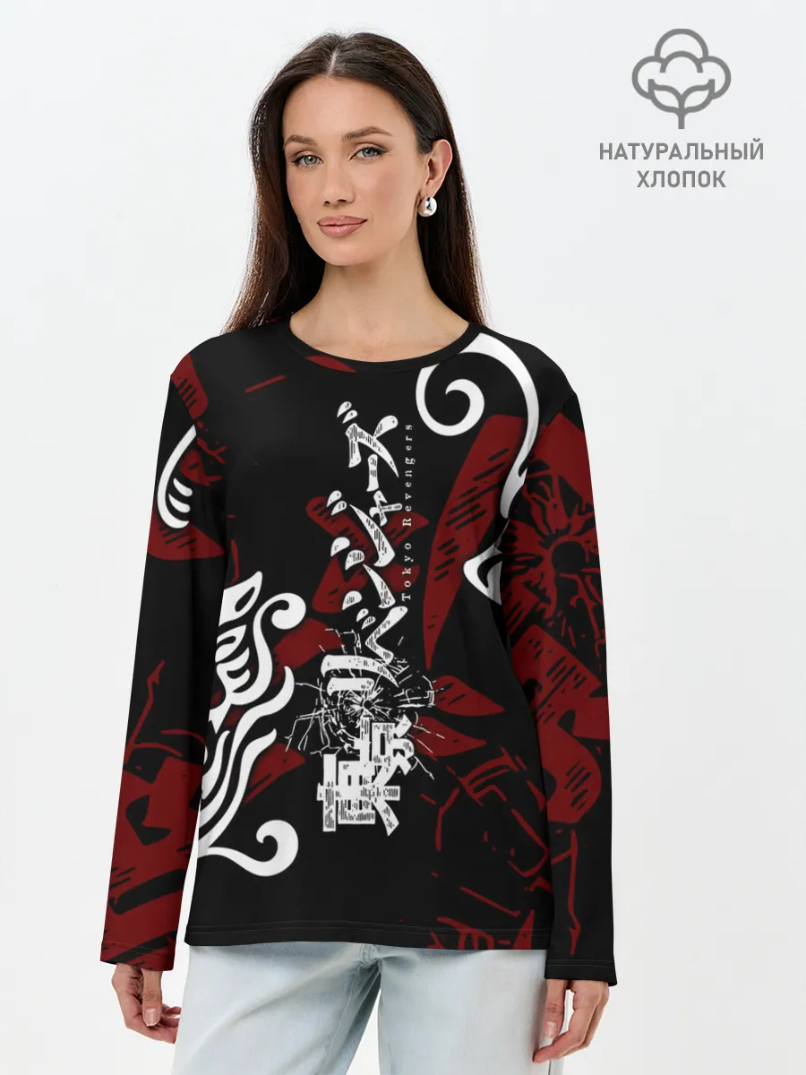Лонгслив женский. Хлопок / ТОКИЙСКИЕ МСТИТЕЛИ ТАТУ ЛОГО