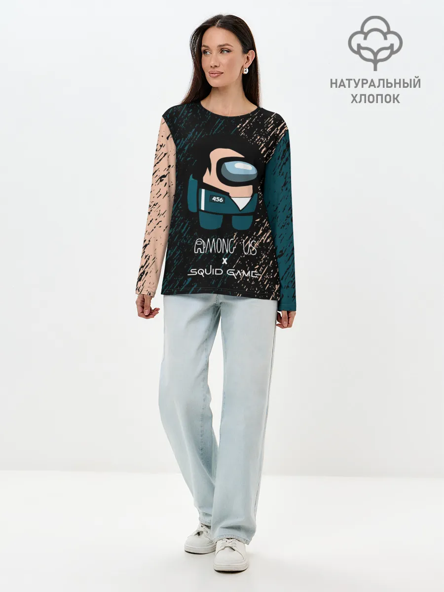 Лонгслив женский. Хлопок / Among us в Игре в кальмара